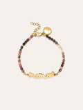 Pulsera Mamá Heart Tourmaline Acero Baño Oro