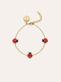 Pulsera Mariquita Baño Oro