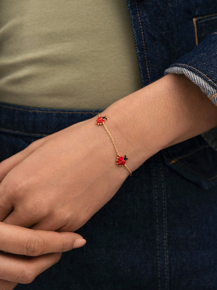 Pulsera Mariquita Baño Oro