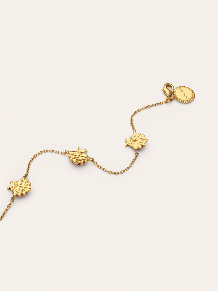 Pulsera Mariquita Baño Oro