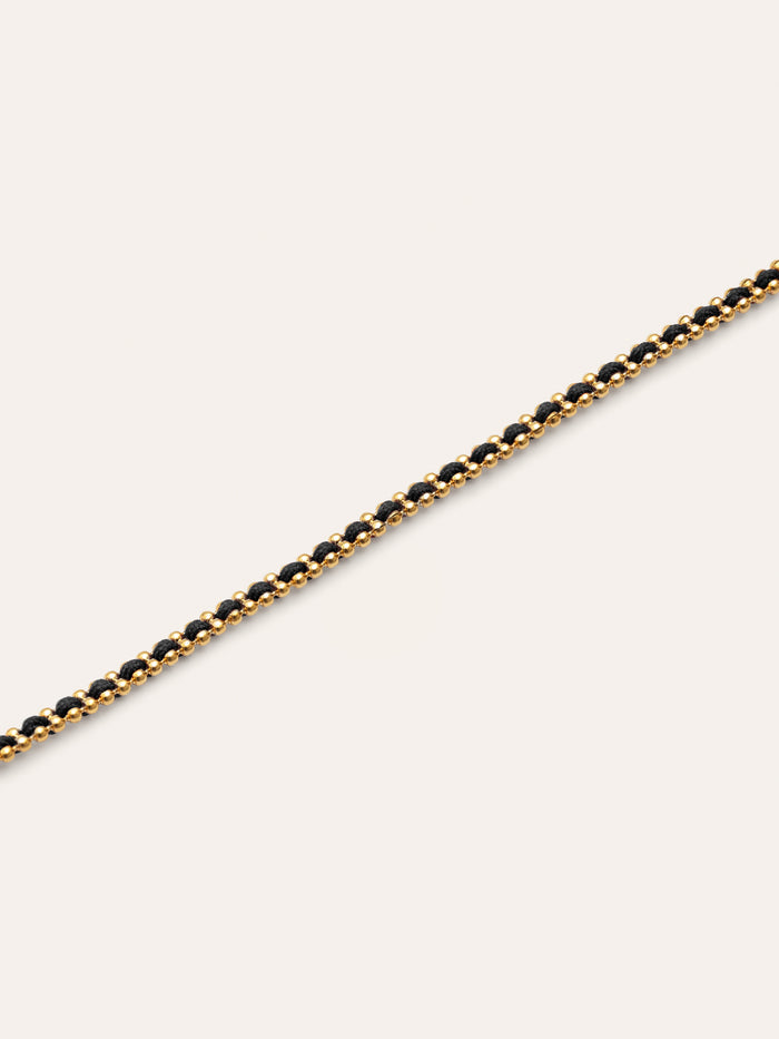 Pulsera Morgana Black Acero Baño Oro