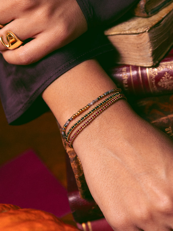 Pulsera Morgana Black Acero Baño Oro