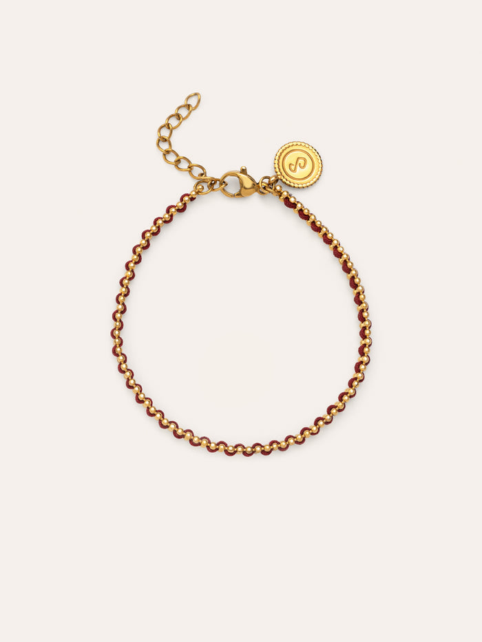 Pulsera Morgana Red Acero Baño Oro