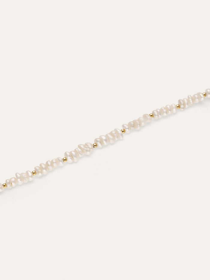 Pulsera Pearls Dots Acero Baño Oro