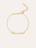 Pulsera Personalizada Carrie Plata Baño Oro