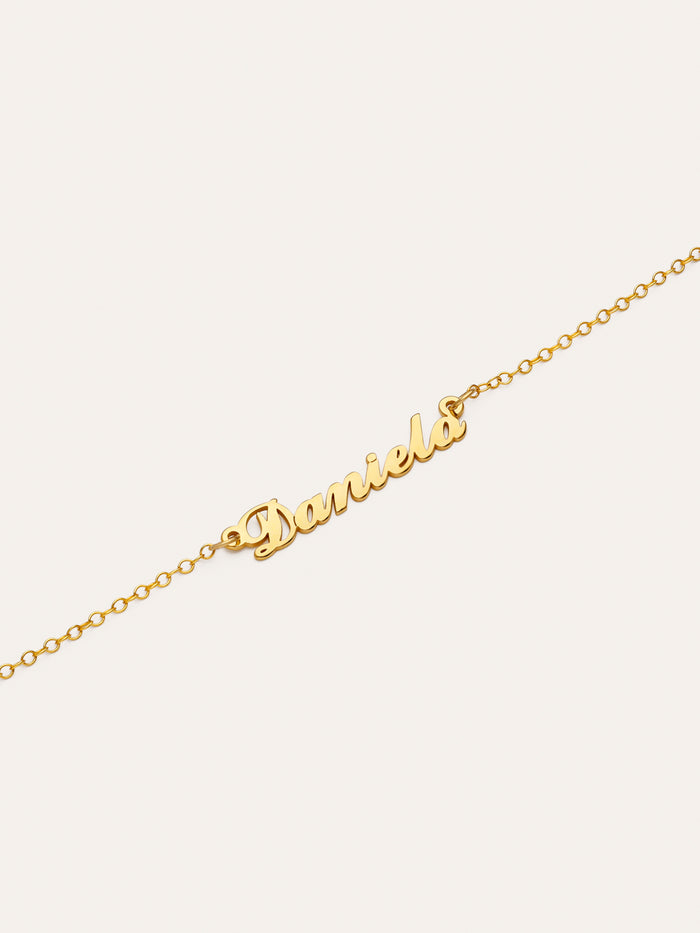 Pulsera Personalizada Carrie Plata Baño Oro