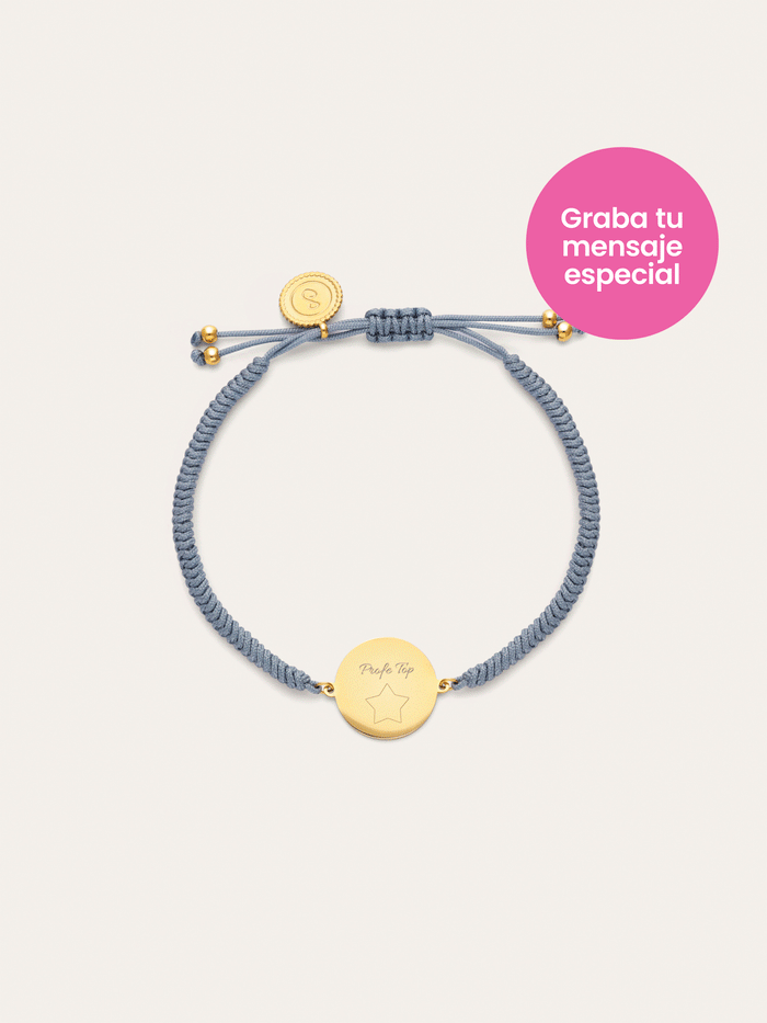 Pulsera Personalizada Moon Marea Acero Baño Oro
