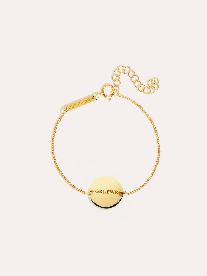 Pulsera Personalizada Moon Plata Baño Oro