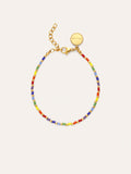 Pulsera Rainbow Colors Acero Baño Oro