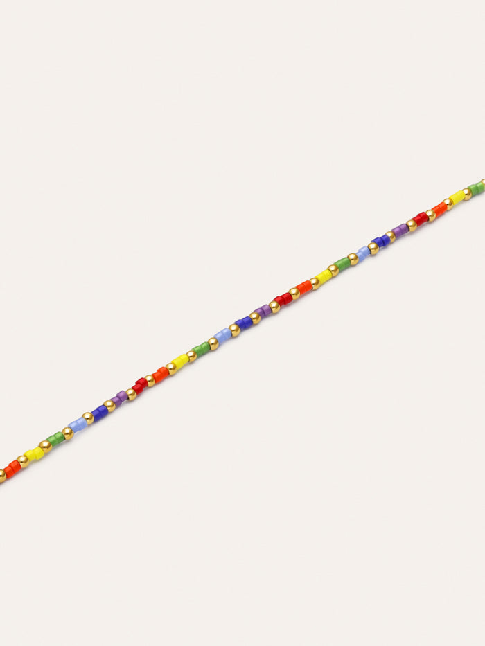Pulsera Rainbow Colors Acero Baño Oro