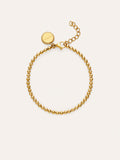 Pulsera Rosario Acero Baño Oro