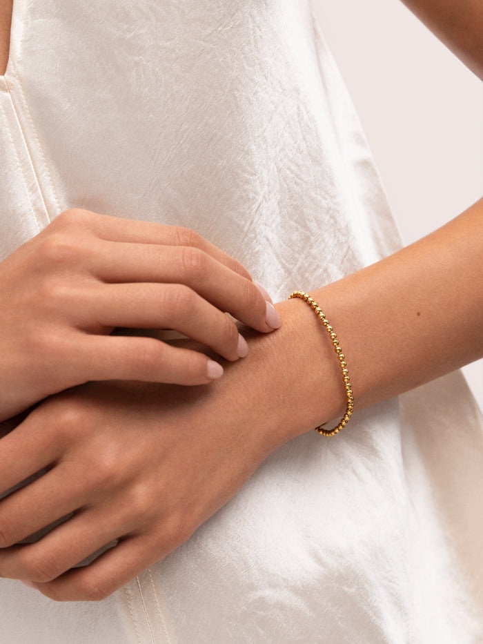 Pulsera Rosario Acero Baño Oro