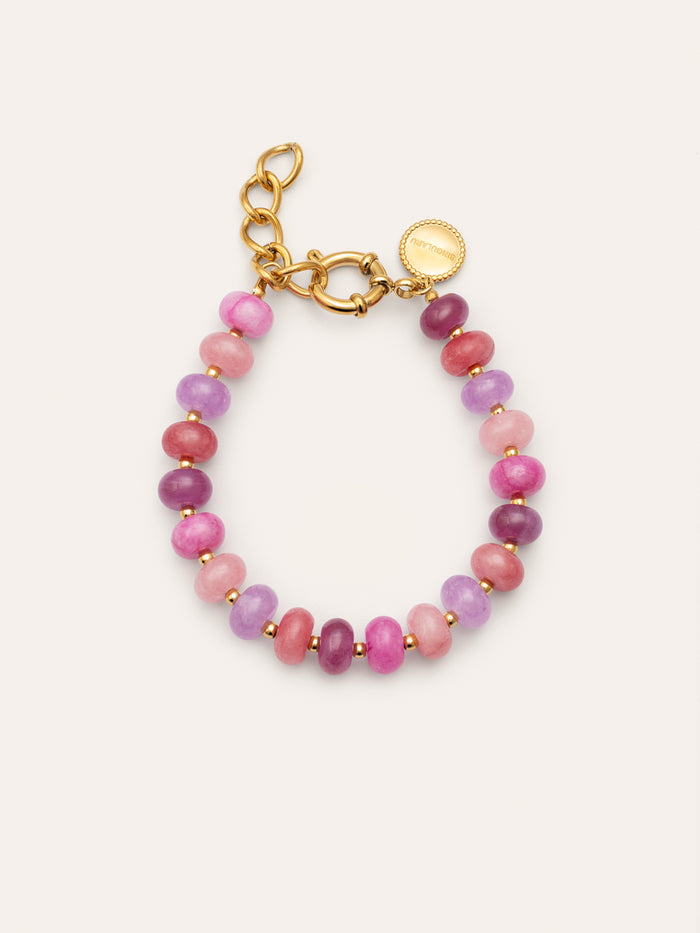 Pulsera Rosé Stones Acero Baño Oro