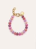 Pulsera Rosé Stones Acero Baño Oro