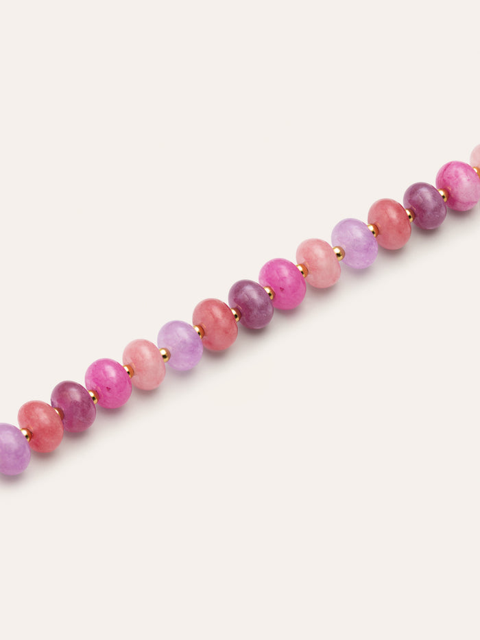 Pulsera Rosé Stones Acero Baño Oro