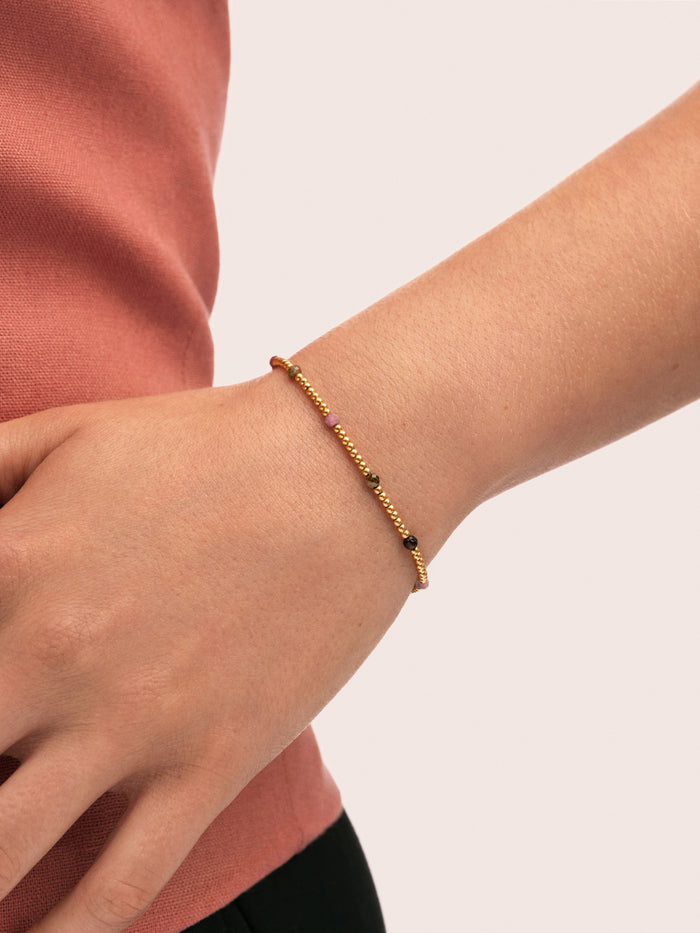 Pulsera Tourmaline Dream Acero Baño Oro