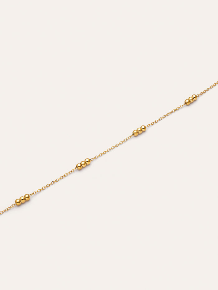 Pulsera Triple Dots Acero Baño Oro