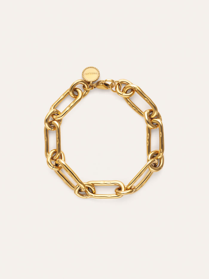Pulsera Zambia Link Acero Baño Oro