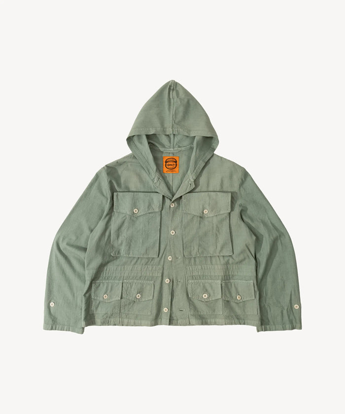 REWORK® HOODED MULTIPOCKET JACKET Coats & Jackets X-SMALL / GREEN - BRUT Clothing