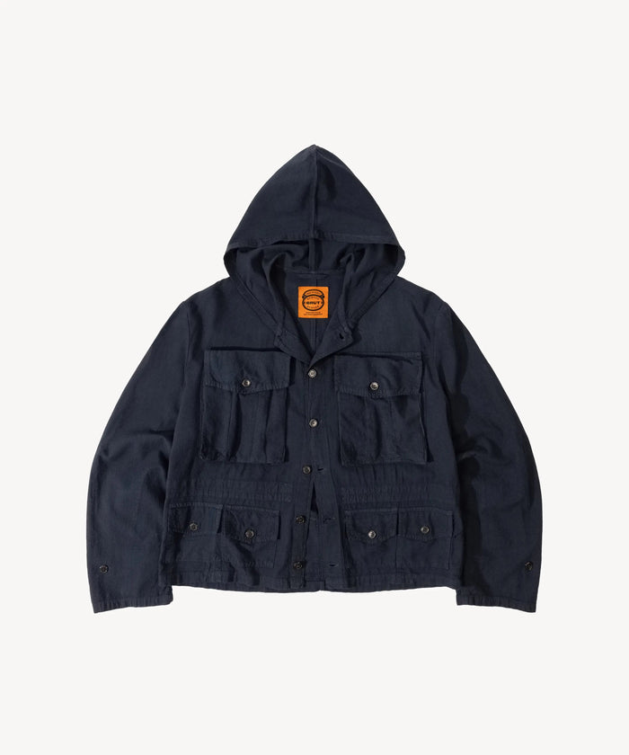REWORK® HOODED MULTIPOCKET JACKET Coats & Jackets X-SMALL / BLUE - BRUT Clothing