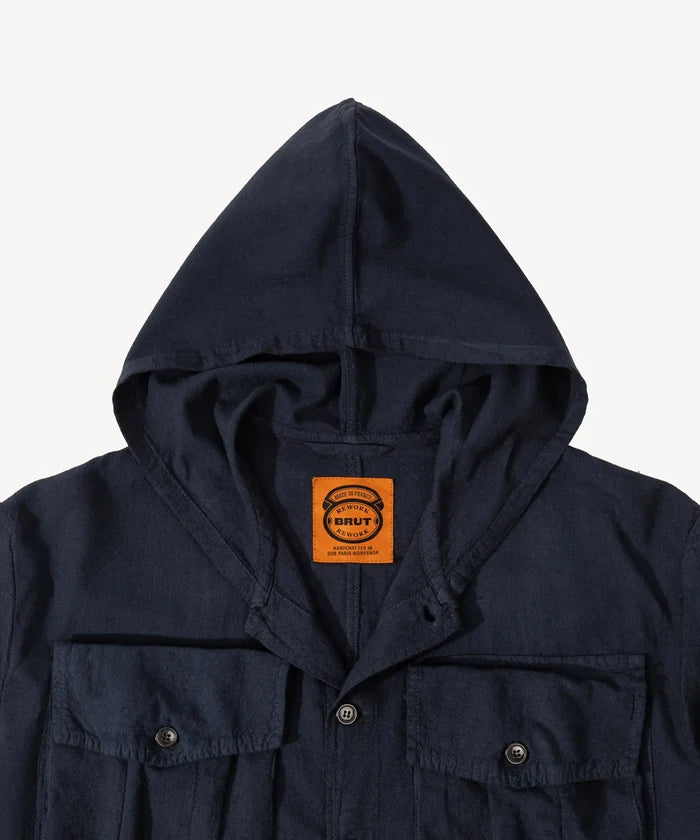 REWORK® HOODED MULTIPOCKET JACKET Coats & Jackets X-SMALL / BLUE - BRUT Clothing