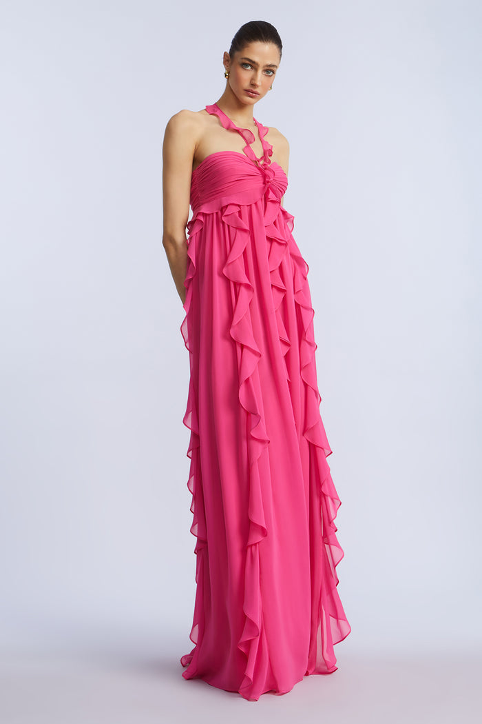Ruffle Chiffon Gown