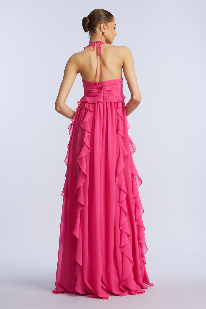 Ruffle Chiffon Gown