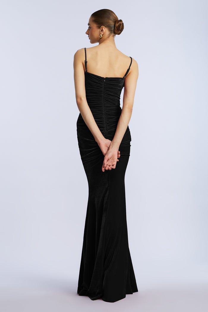 Ruffle Velvet Gown