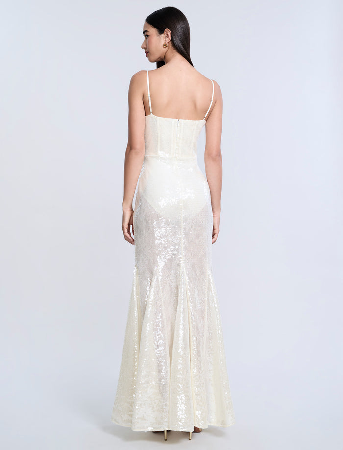 Sequin Lace Gusset Gown