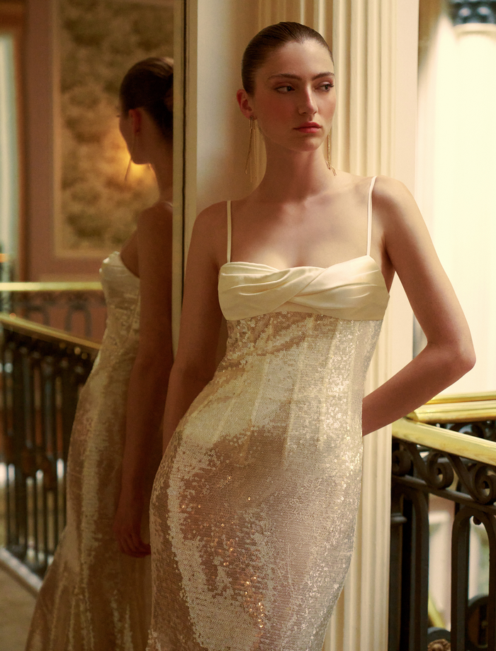 Sequin Lace Gusset Gown