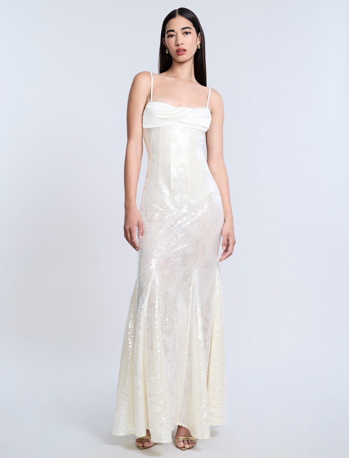 Sequin Lace Gusset Gown
