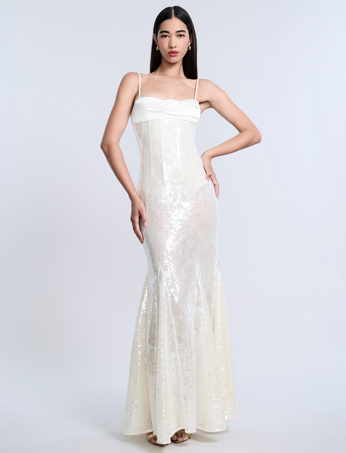 Sequin Lace Gusset Gown
