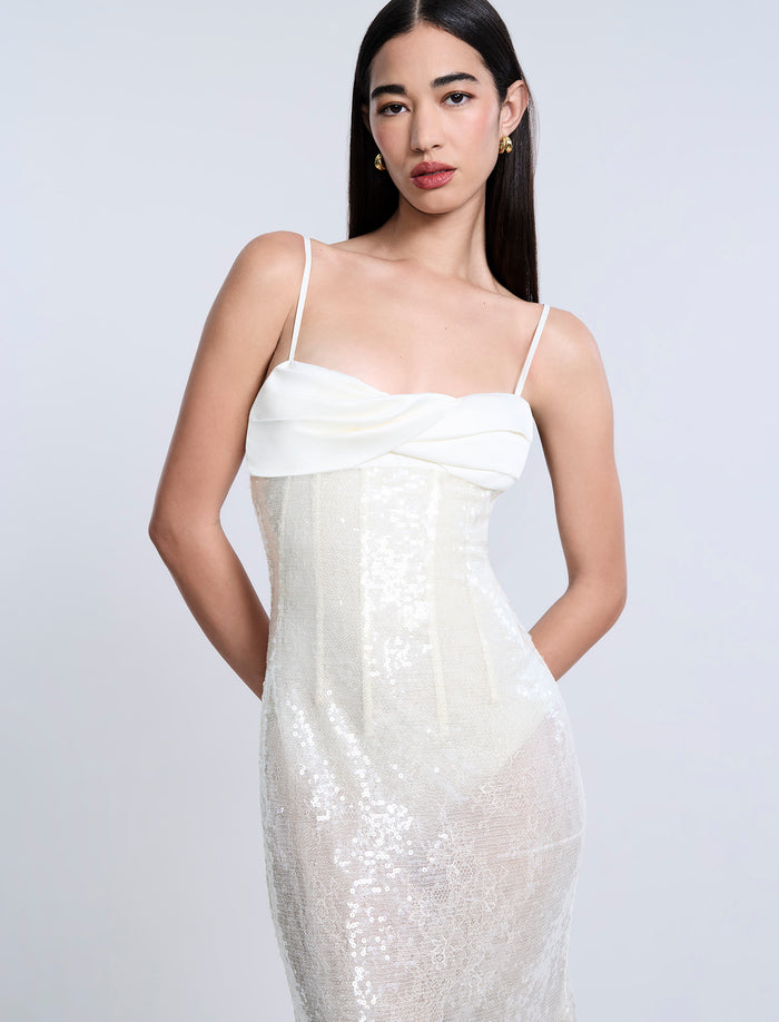 Sequin Lace Gusset Gown