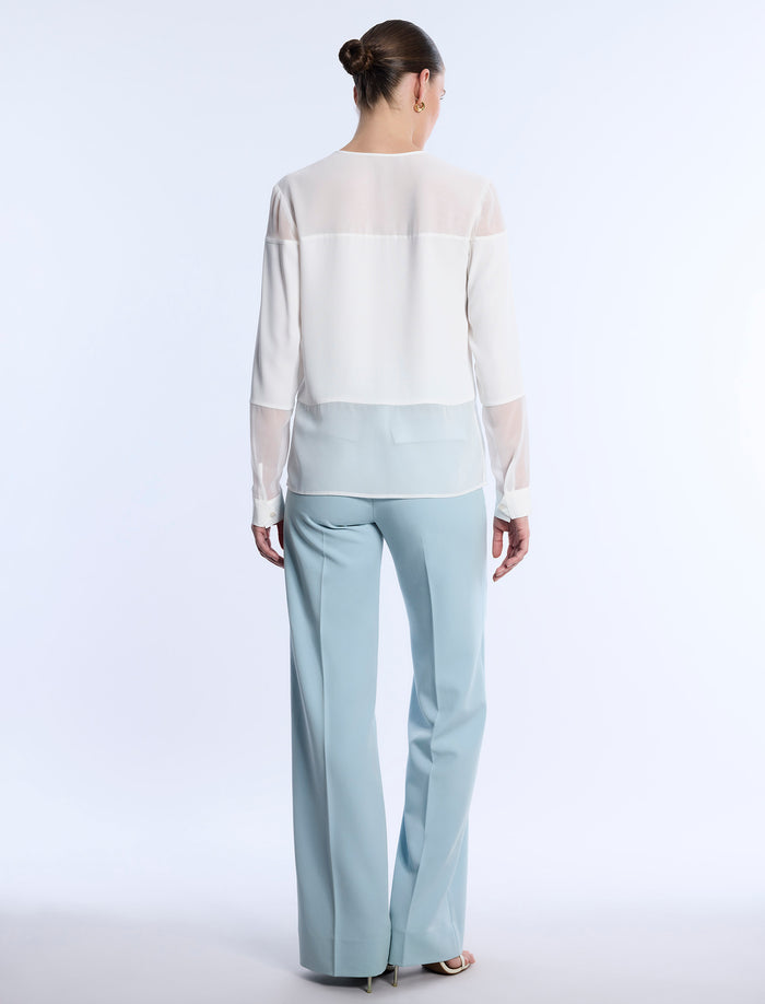 Sheer Panel Blouse