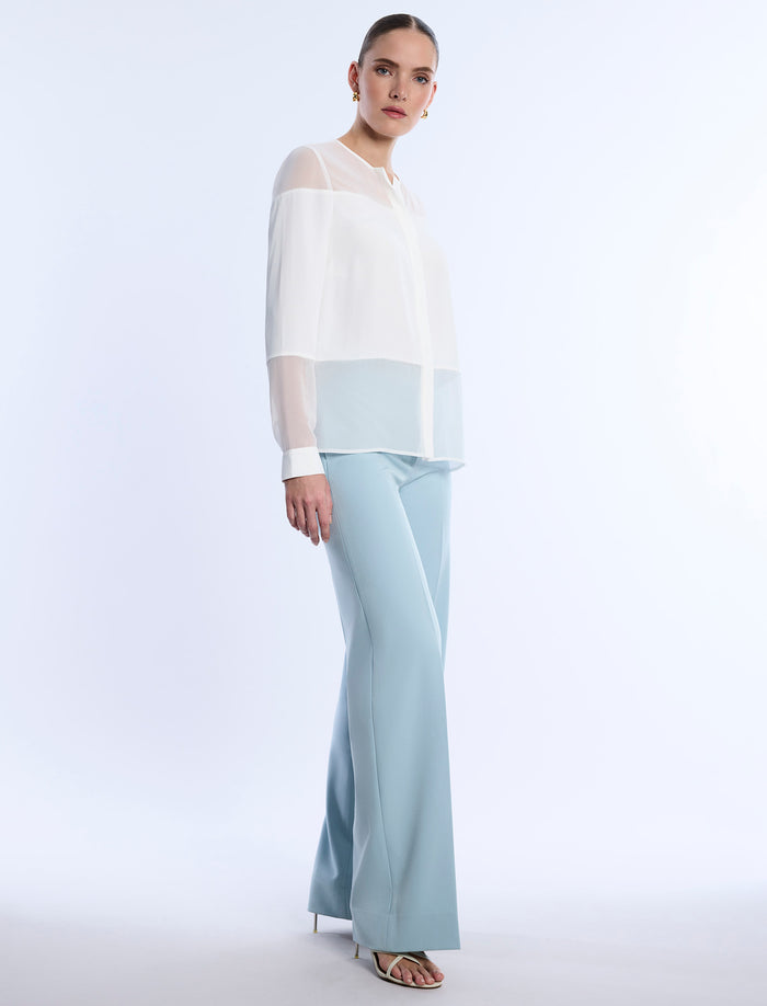 Sheer Panel Blouse