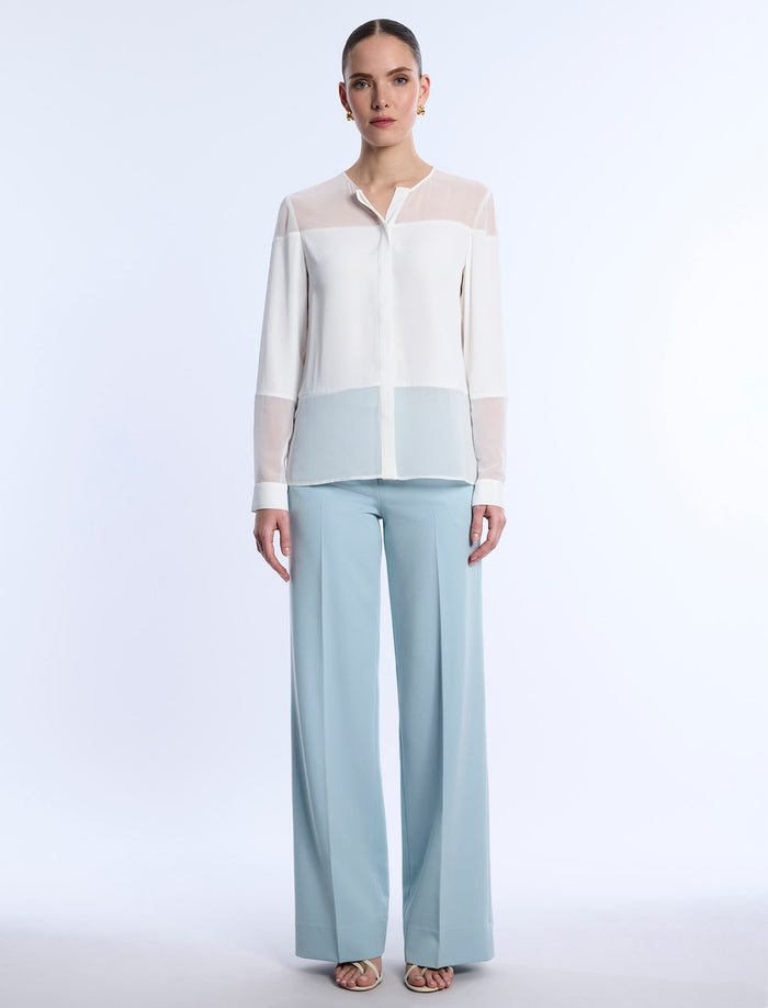 Sheer Panel Blouse