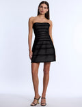 Sheer Volume Strapless Dress