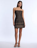 Sheer Volume Strapless Dress