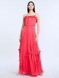 Shirring Ruffle Gown