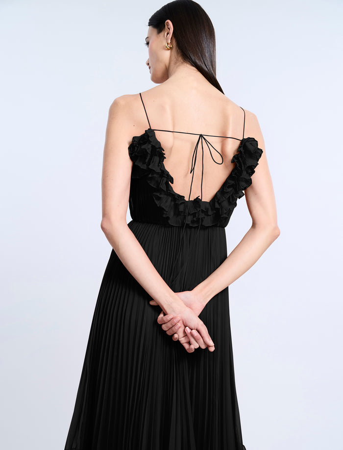 Shirring Ruffle Gown