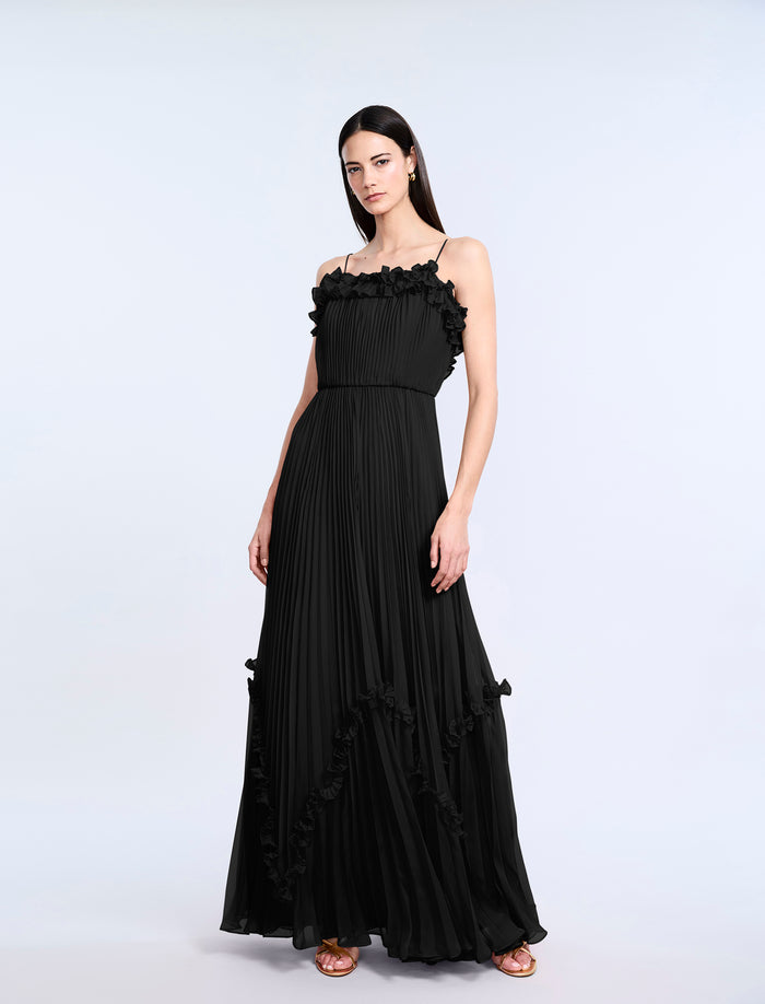 Shirring Ruffle Gown