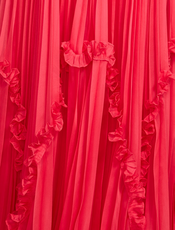 Shirring Ruffle Gown
