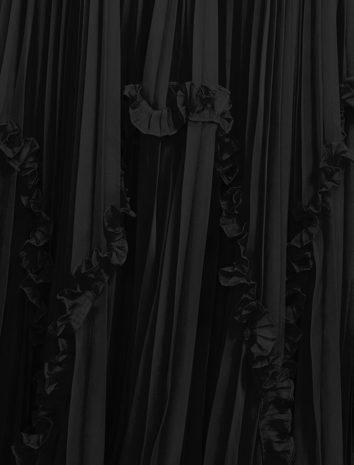 Shirring Ruffle Gown