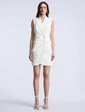 Sleeveless Draped Blazer Dress