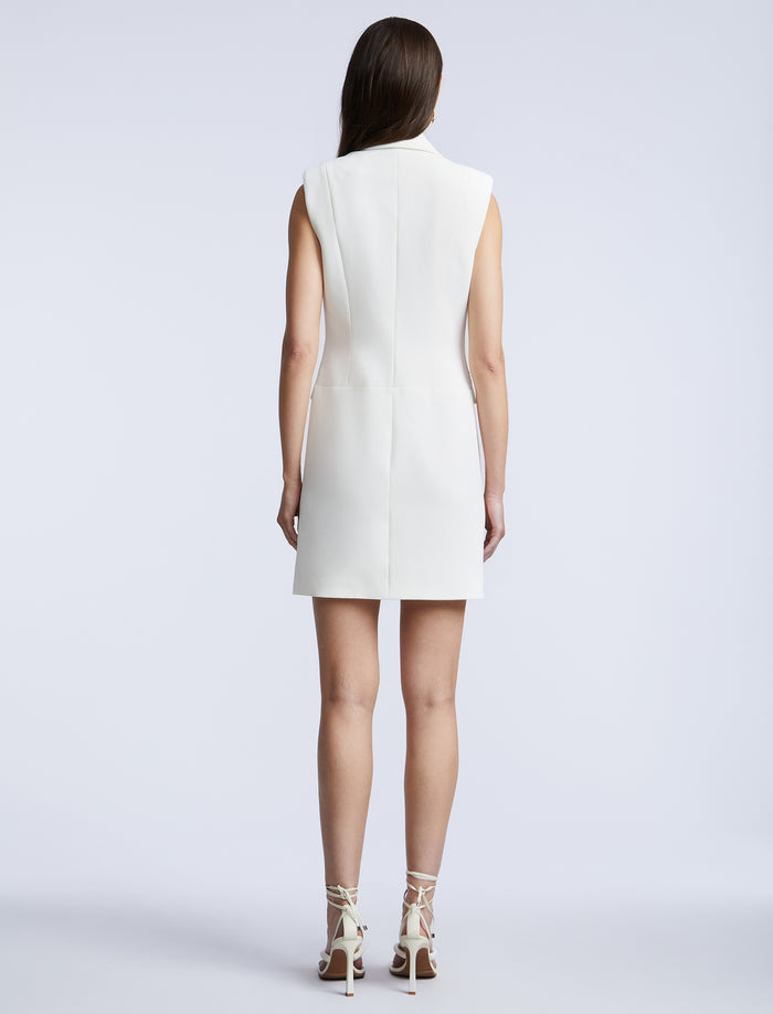Sleeveless Draped Blazer Dress