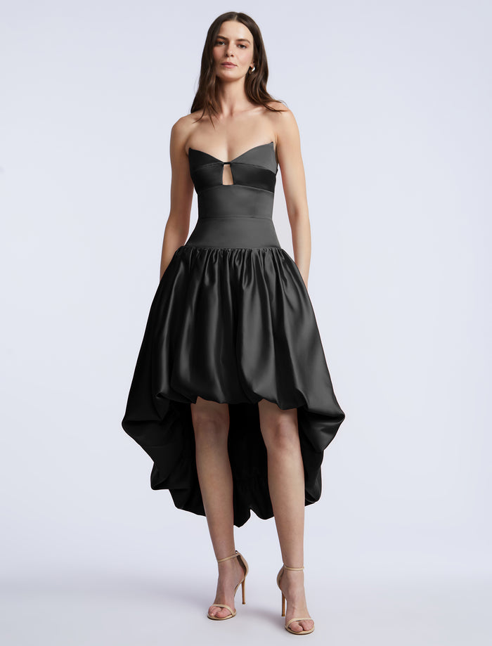 Solid Bubble Hem Dress