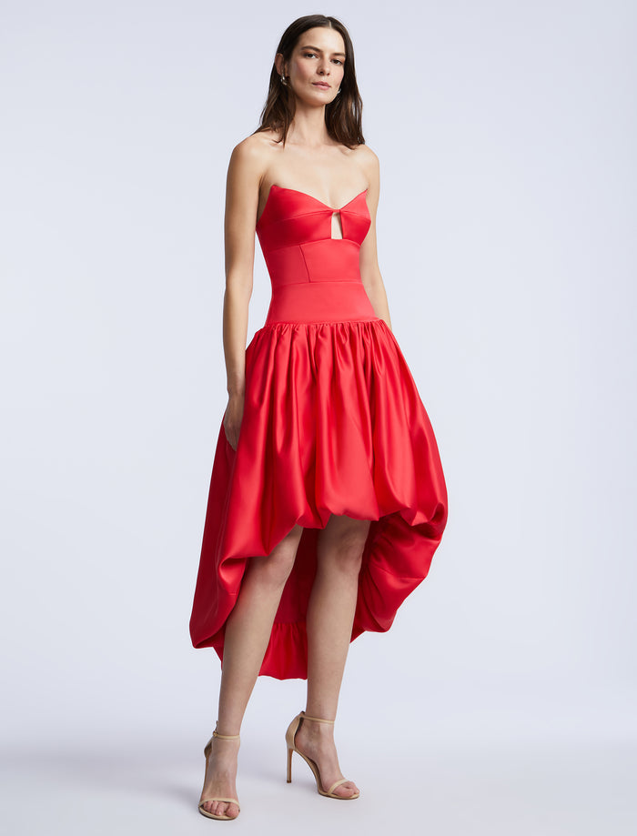 Solid Bubble Hem Dress