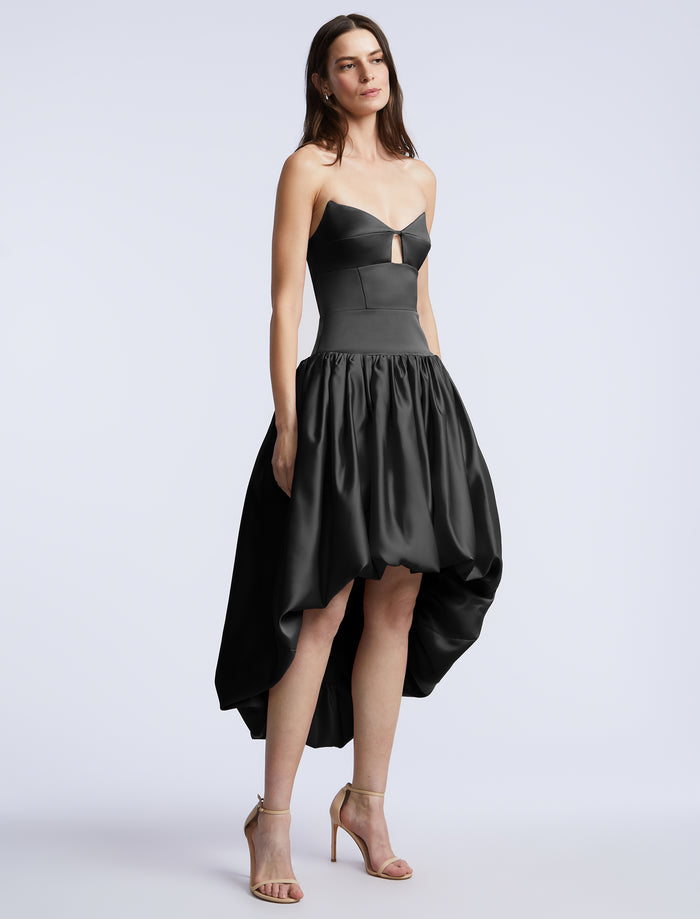 Solid Bubble Hem Dress