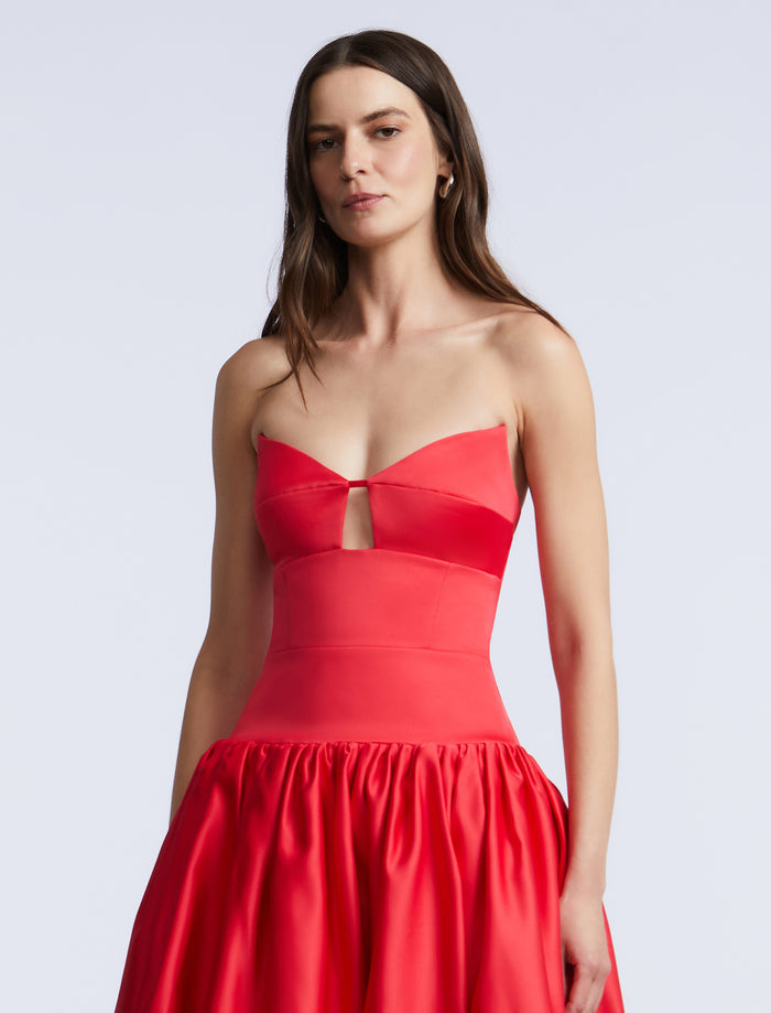 Solid Bubble Hem Dress