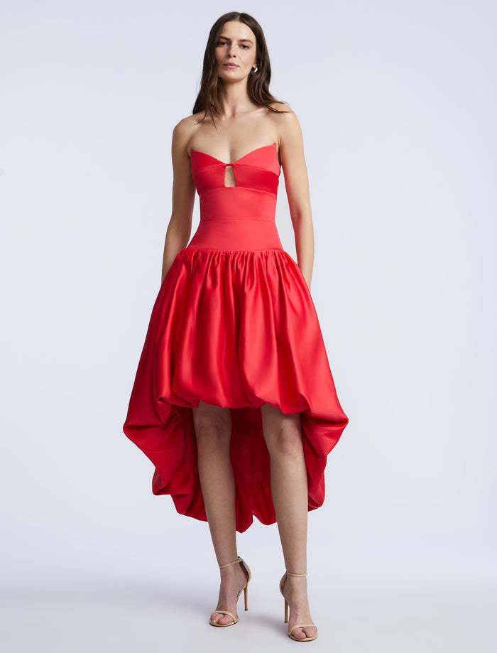 Solid Bubble Hem Dress